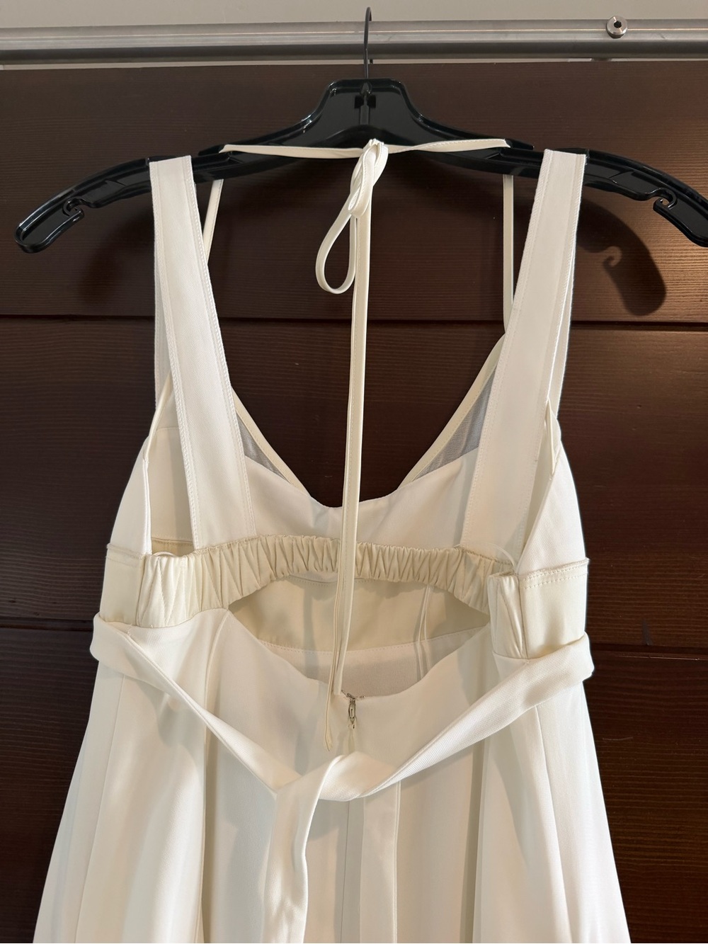 Ivory Halter Maxi Dress with Waist Tie - Picture 12 of 15